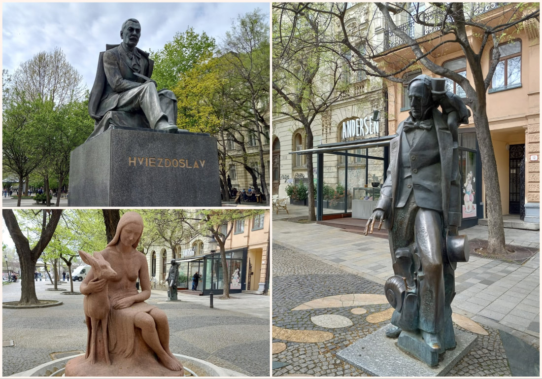 statues along the promenade