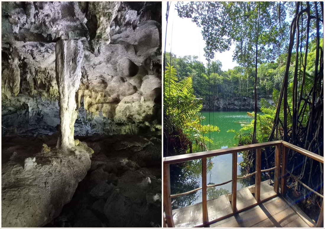 Cavern features and a view of the lake