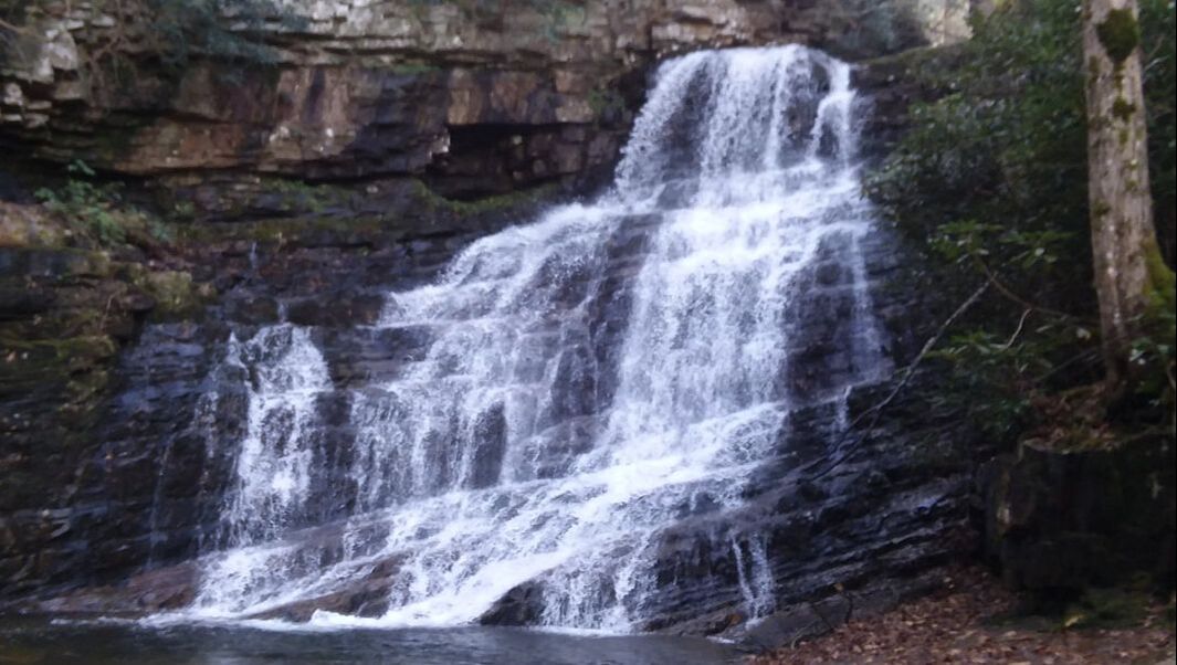 Water cascading down Margarette Falls