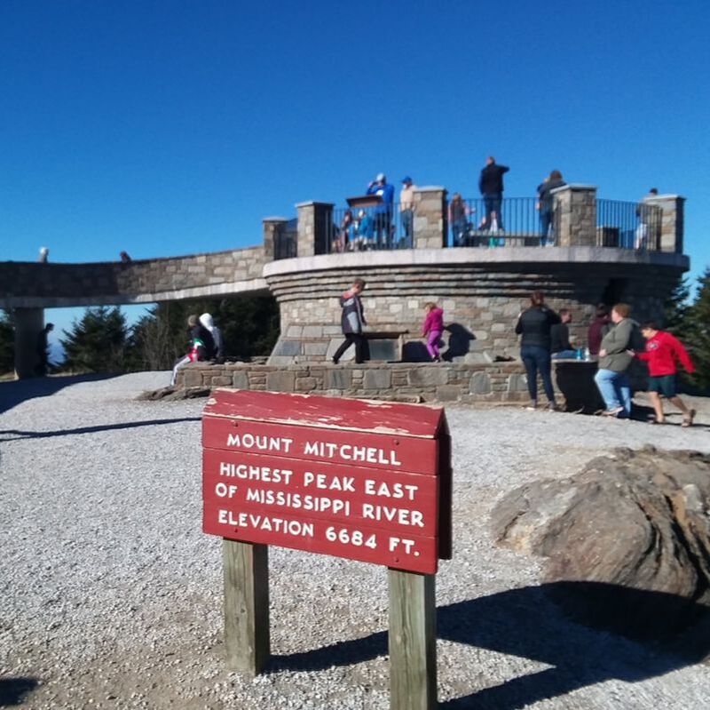 Stone observation platform at Mt. Mitchell summit