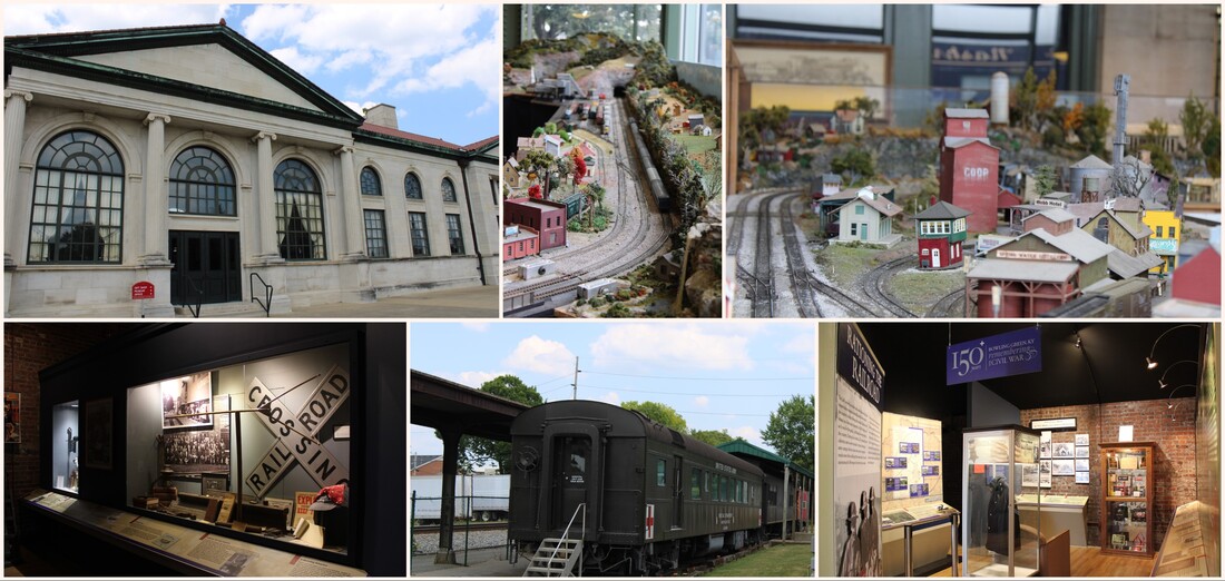 Exhibits in the train museum