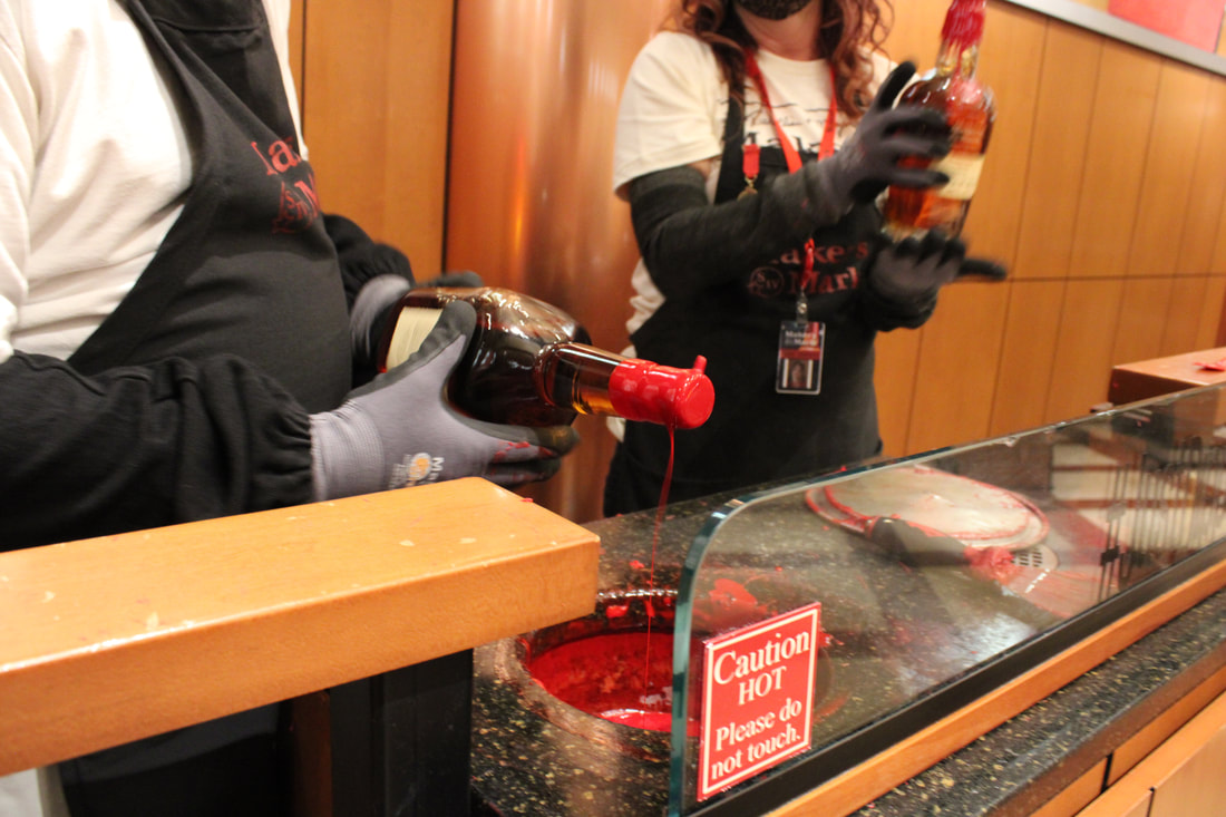 Dipping bottles at Maker's Mark