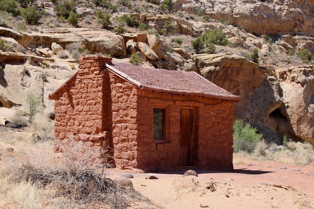 small brick cabin