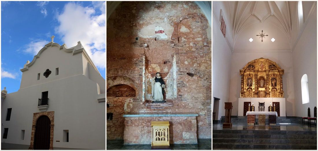 facade and interior of church