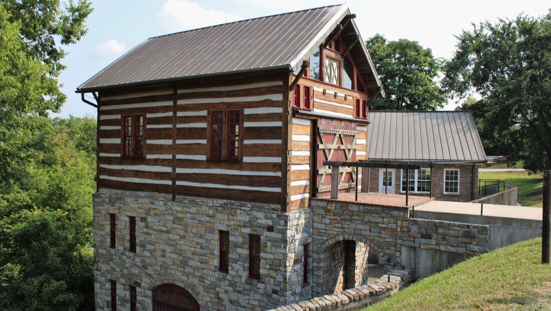 old stone and wood building