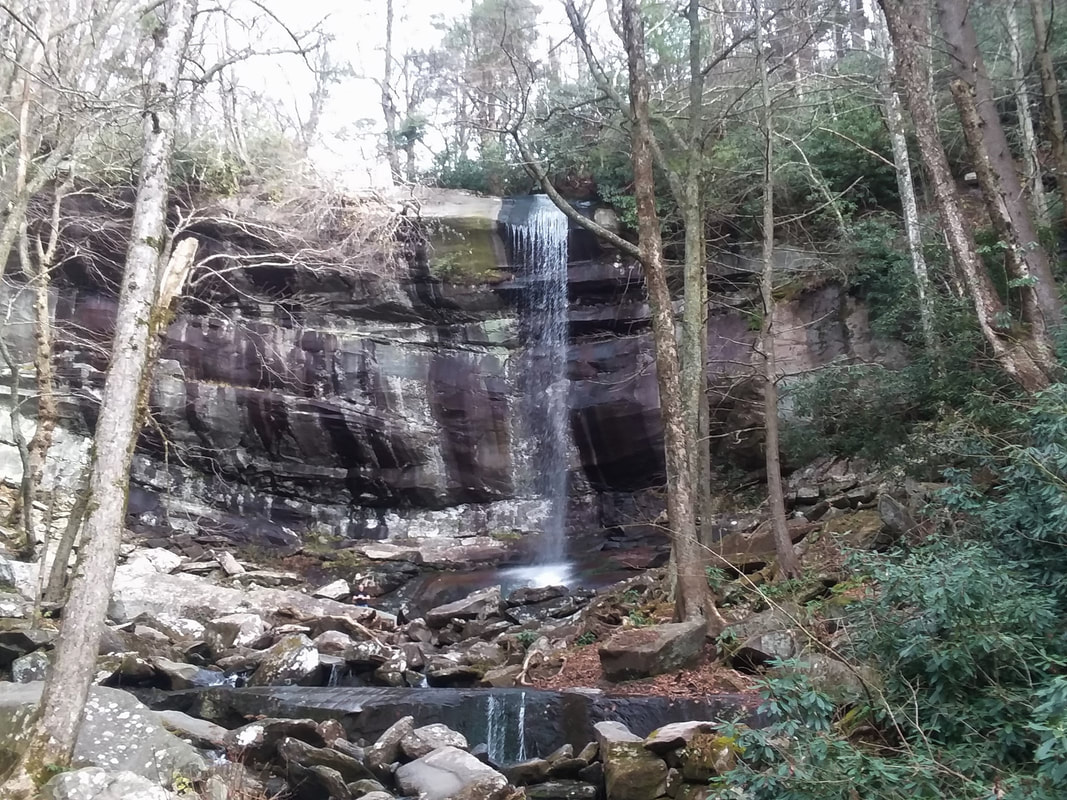 Rainbow falls from below